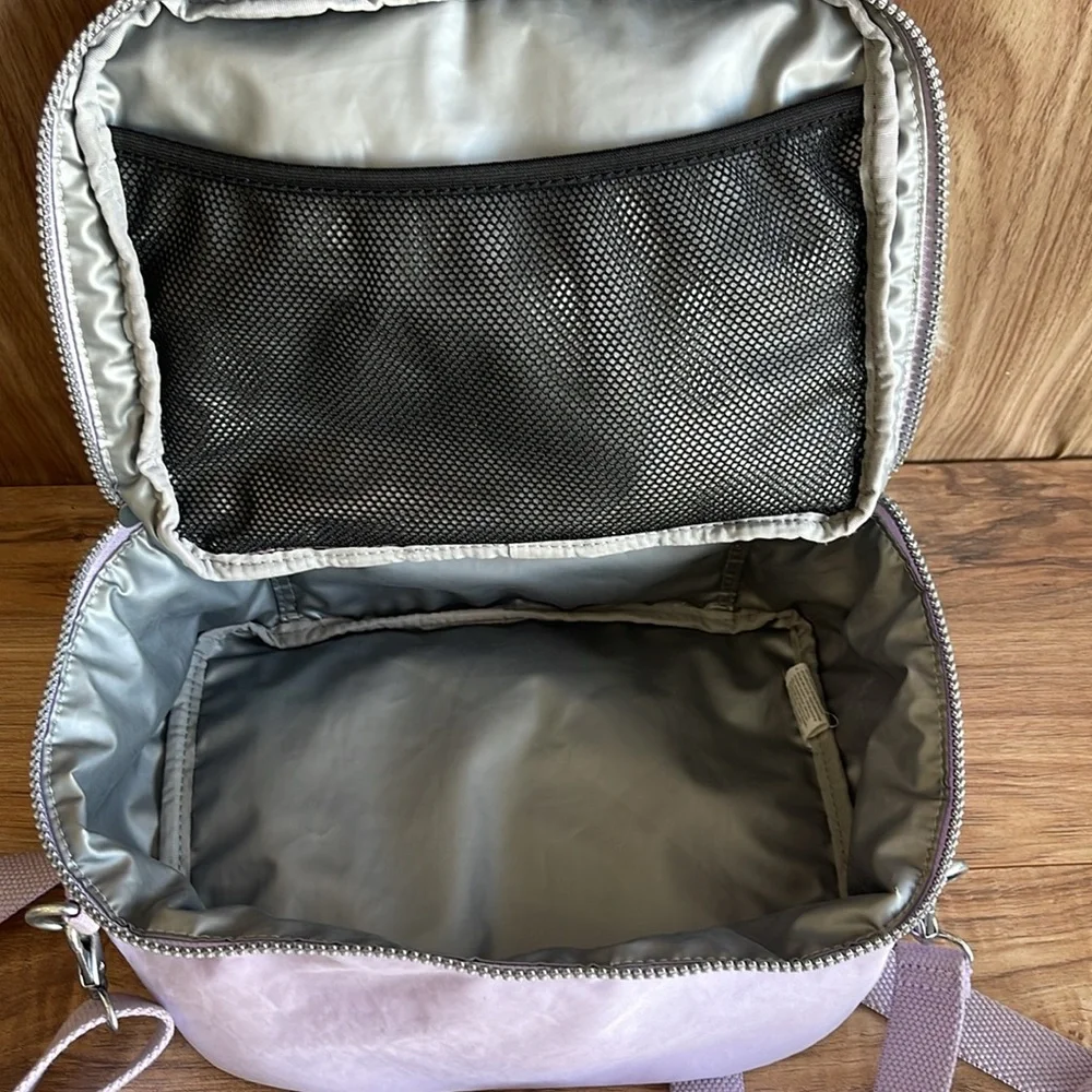 Kipling  Miyo Insulated Water Resistant Lavender Women's Bag with Pom Pom Charm - Picture 4 of 10